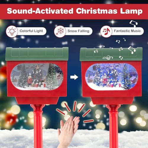 Goplus 59 Inch Musical Christmas Street Lamp, Festive Lamp Post