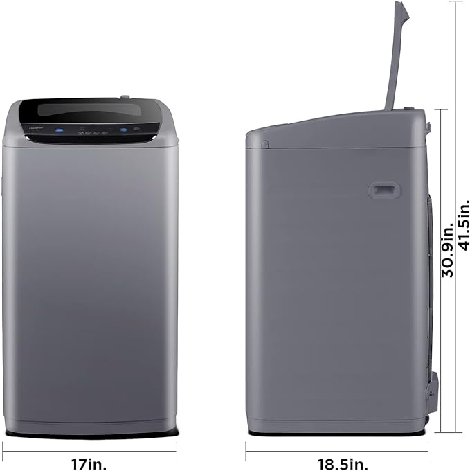 COMFEE' Portable Washing Machine, 0.9 cu.ft Compact Washer With LED Display, 5 Wash Cycles, 2 Built-in Rollers, Space Saving Full-Automatic Washer