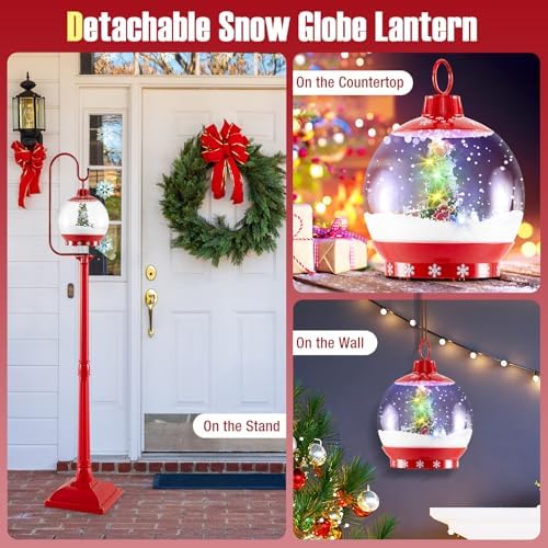 Goplus 68 Inch Musical Christmas Street Lamp, Festive Lamp Post