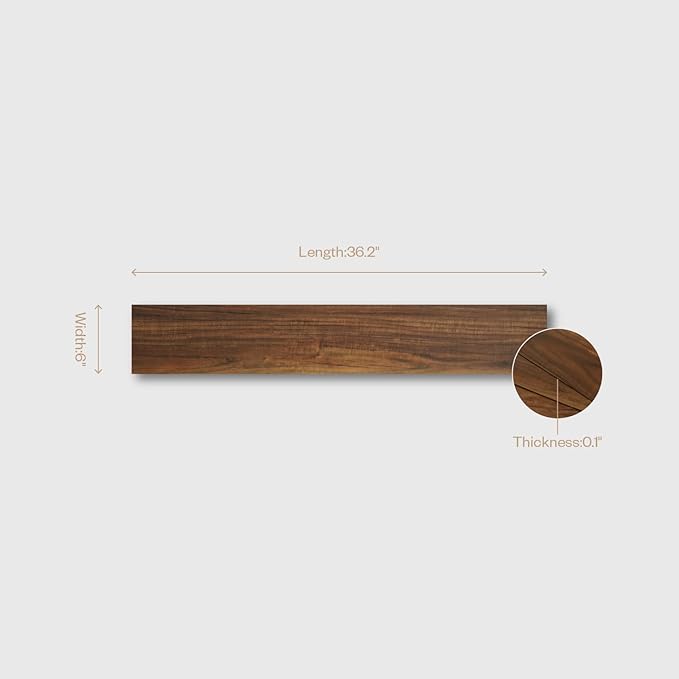 Peel and Stick Wall Panels, Easy Self Adhesive Vinyl Tiles Wall Planks, Farmhouse Wood Grain Shiplap for Kitchen Bedroom Interior WallDecor (12 pcs/18.1 Sq Ft/Box) (Horse Brown Smoked Wood)