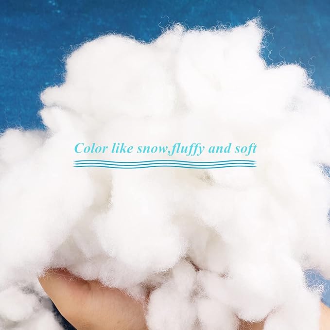 BUTUZE Polyester Fiber, Premium Fiber Fill, High Resilience Fill Fiber, Stuffing for Small Dolls Part Pillow Comforter DIY, 5.3oz, Recyclable (Natural White, 150g)