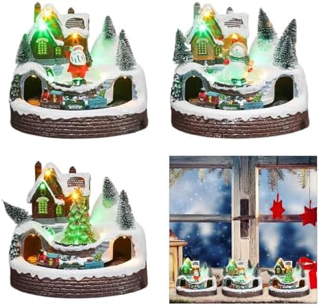Musical Christmas Tree Train Decors Elegant Christmas Train Display with Lights and Music for Yuletide Table Christmas Display