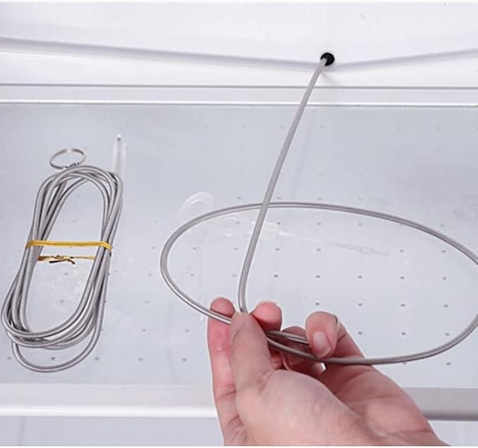 60 Inch Extra Long Flexible Tube Pipe Cleaner Brush Fridge Cleaning Tool, Stainless Steel Drain Tube Cleaning Brushes for Sink Refrigerator Kitchen（2 Pack）