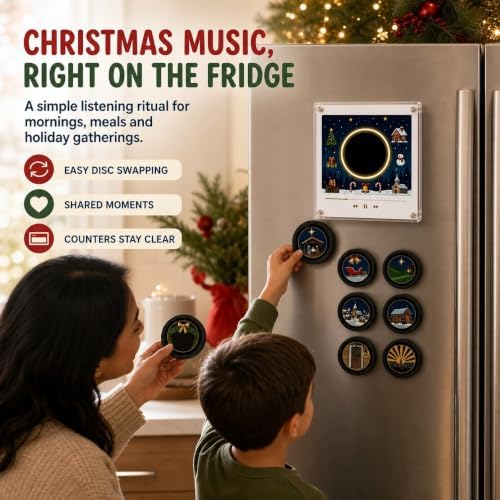 Christmas Magnetic Mini Vinyl Record Player Fridge Magnet Music Player Set