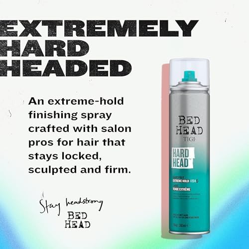 TIGI Bed Head Hard Head Hairspray 7-Pack – Extreme Hold Hairspray, Dries Instantly, Adds Shine, Vibrant Apple Scent, 11.7 Oz Ea