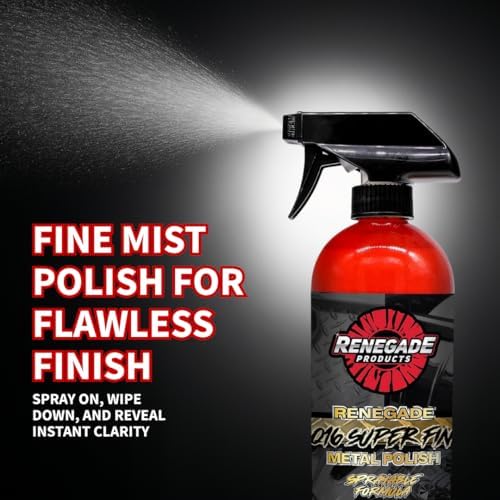Renegade Products USA | Q16 Extra Fine Sprayable Metal Polish - High-Gloss Finish for Aluminum, Stainless Steel, & More - 16 oz