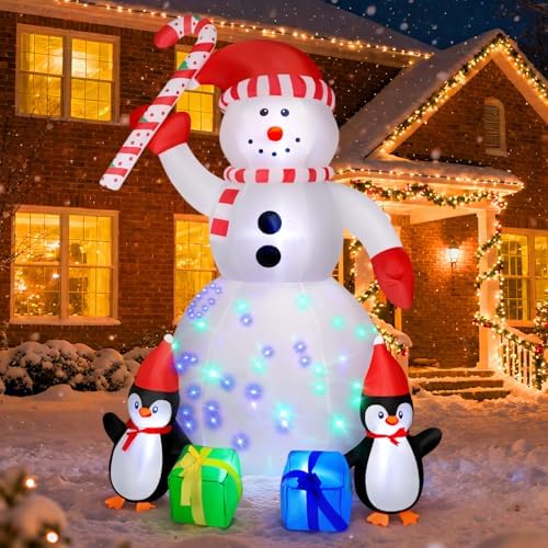 6FT Inflatable Christmas Snowman with LED Lights