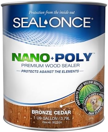SEAL-ONCE Nano+Poly Wood Sealer and Waterproofer, Bronze Cedar, 1 Gallon