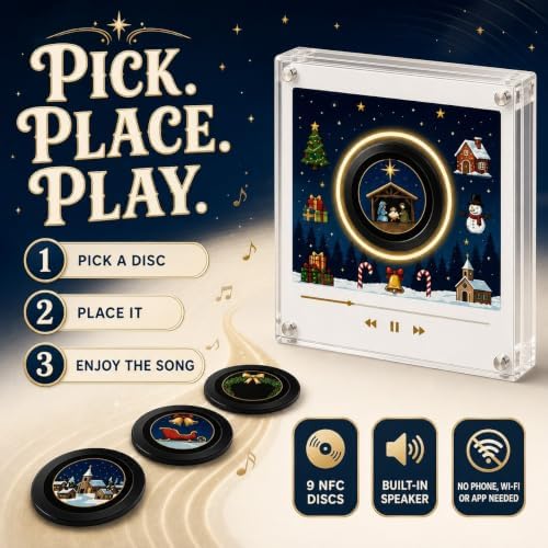 Christmas Magnetic Mini Vinyl Record Player Fridge Magnet Music Player Set