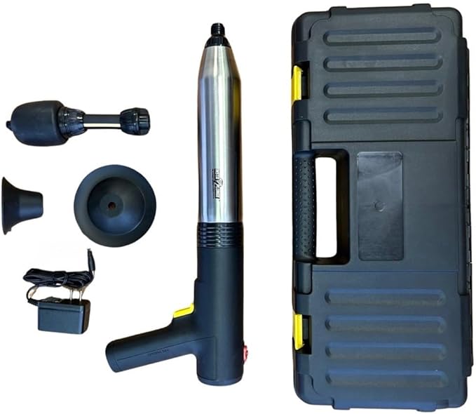 InstaPlunge Pro Electric Plunger System - Unclog and Clear Toilet and Drain Blockage with a Push of a Button, Works in Seconds to Clear Toilets, Shower Drains, Bathroom/Kitchen Sink (Blue/Grey)