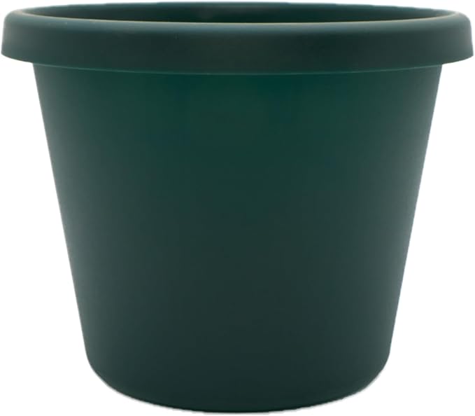 The HC Companies Prima Round Plastic Plant Pot w/Rolled Rim - Lightweight & UV Resistant Flower Pot for Herbs & More - Outdoor & Indoor Plant Pots w/Drainage (20 inch, Evergreen, Pack of 1)