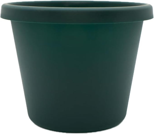 The HC Companies Prima Round Plastic Plant Pot w/Rolled Rim - Lightweight & UV Resistant Flower Pot for Herbs & More - Outdoor & Indoor Plant Pots w/Drainage (12 inch, Evergreen, Pack of 1)