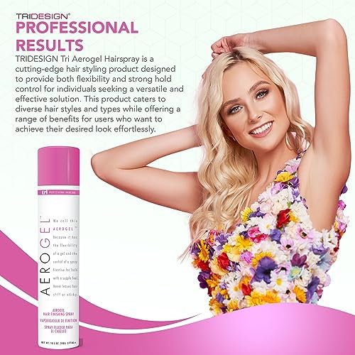 TRI Design Aerogel Hairspray Strong Hold Hair Finishing 10.5 oz (Pack of 5)
