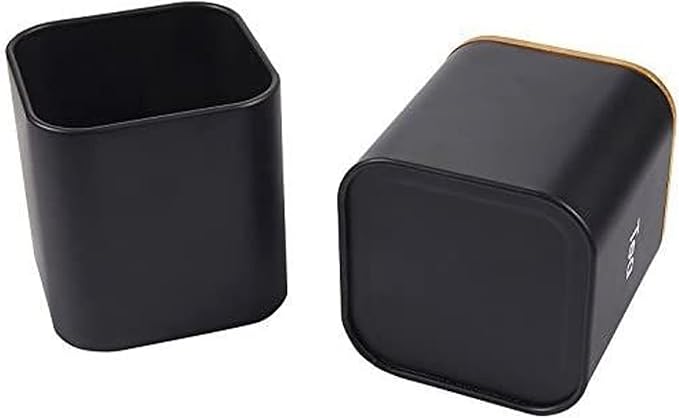Juvale Coffee Tea Sugar Container Set - Black Iron Square, 3 Pack, 48 oz Each - Coffee Bean Storage & Sugar Storage - Countertop Kitchen Canisters with Tight Seal Lids