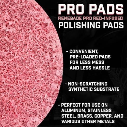 Renegade Pro Pads, Pre-Saturated Heavy Cut Metal Polishing Pads, 10 Count