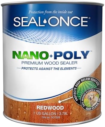 Seal-Once Nano+Poly Wood Sealer and Waterproofer, Redwood, 1 Gallon