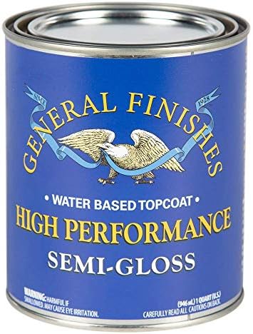 General Finishes High Performance Water Based Topcoat, 1 Quart, Semi-Gloss