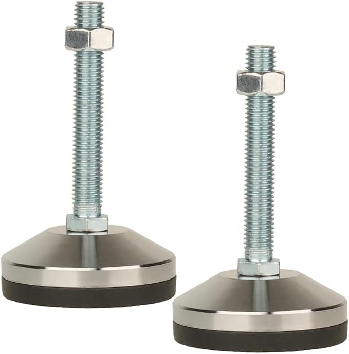 Heavy Duty Leveling Screw Leg,Leg Leveler 3.14" Dia Base,Adjustable Leveling feet M14Thread, 1700 Lb Capacity,Capacity for Workbench, Machine, Cabinet, (D80xM14x100,2 Pcs,Black)