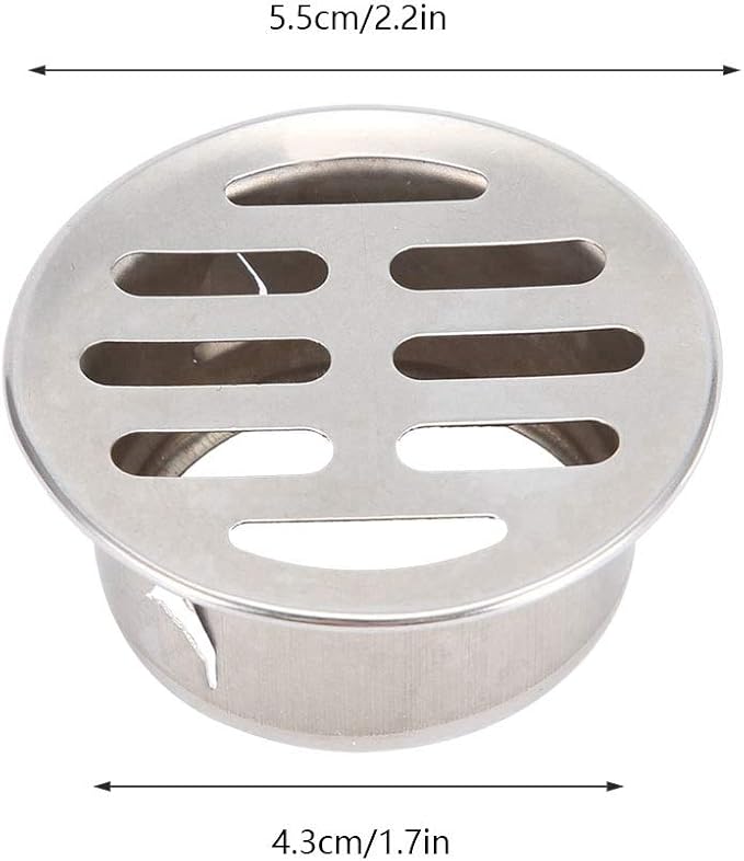 Floor Drain Cover, Stainless Steel Round Anti Blocking Round Grate Cover, Balcony Snap-in Drain Drain Strainers for Bathroom, Kitchen, Washroom, Patios(50 Flat Mouth)