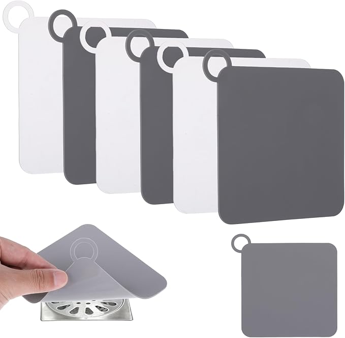 6 PCS Silicone Tub Stopper, Silicone Floor Drain Anti-Odor Mat Floor Drain Cover to Keep Bugs Out Sewer Anti-Odor Mat Deodorizing Drain-Pugs, Sewer Deodorization Floors DrainMat for Bathroom Kitchen