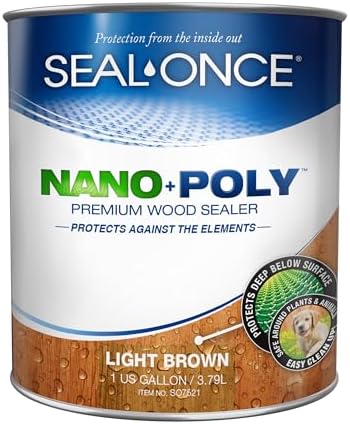 Seal-Once Nano+Poly Wood Sealer and Waterproofer, Light Brown, 1 Gallon