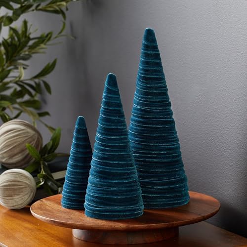 Your Heart's Content Teal Velvet Trees Set of 3 (Teal)