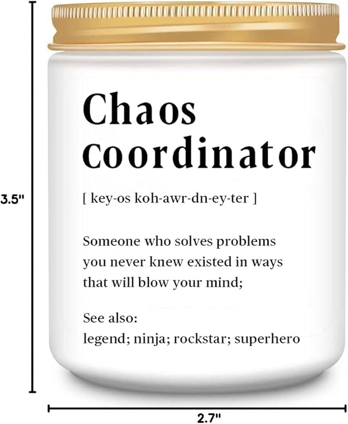 LEIOH Chaos Coordinator Gift Ideas,Christmas Birthday Thank You Gifts for Women,Boss Lady,Coworkers,Manager,Office,Teacher,Nurse,Mom,Her, Lavender Jar Candle