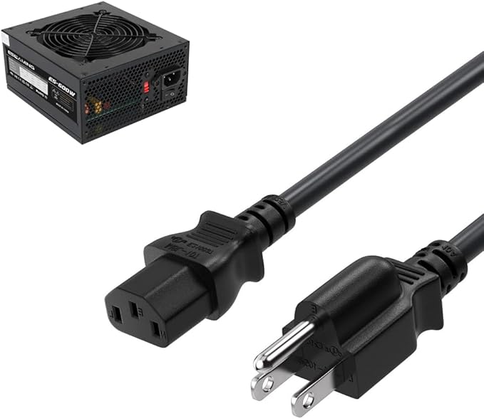 10FT 3M 14AWG Power Station Charger AC for Jackery Explorer 2000/1500/1000 Pro,EF ECOFLOW Delta Riverpro2,Bluetti EB3A Anker solix c1000 Cable Power Cord (10FT)