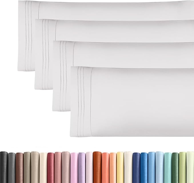 Body Pillowcases Set of 4-20x54 Long Body Pillow Case - Soft Body Pillow Cover for Sleeping & Side Sleepers - Comfy, Breathable & Fade Free - Machine Washable w/Envelope Enclosure - (French Grey)