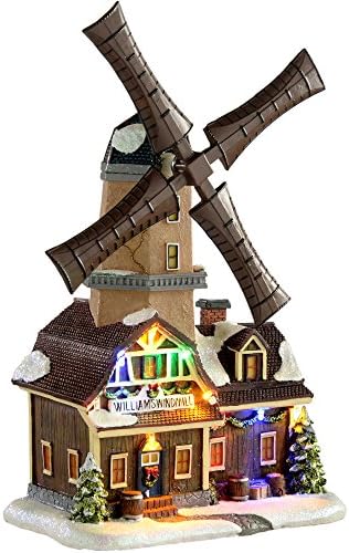 Animated Musical Rotating Windmill Christmas Decoration, 31 Cm - Multi-Colour