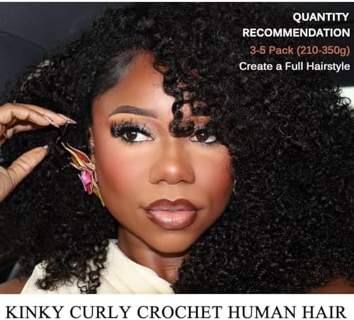 Beauty Youth Kinky Curly Miracle Knots Human Crochet Hair 75g/Pack 16 Inch