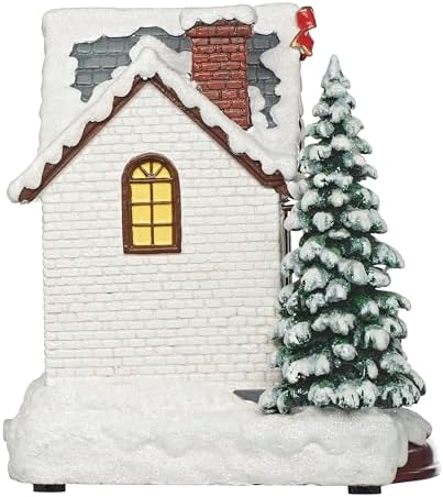 Roman LED Musical Holly’s Book Nook Christmas Village Building, 8.5" Amusments, Lighted Holiday Scene with Rotating Feature, USB or Battery Operated