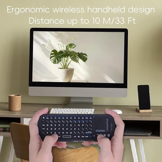 iPazzPort 2.4G Mini Wireless Keyboard with Touchpad Mouse Combo, Lightweight Portable Keyboard Controller, Compatible with Android TV Box/PC/Tablets/PS4/Raspberry Pi 3/HTPC KP-810-19S