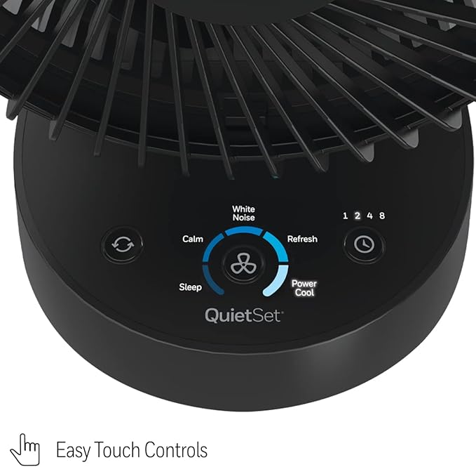 Honeywell QuietSet 5 Oscillating Table Fan, Black – Personal and Small Room Fan with Quiet Operation and 5 Levels of Power and Sound