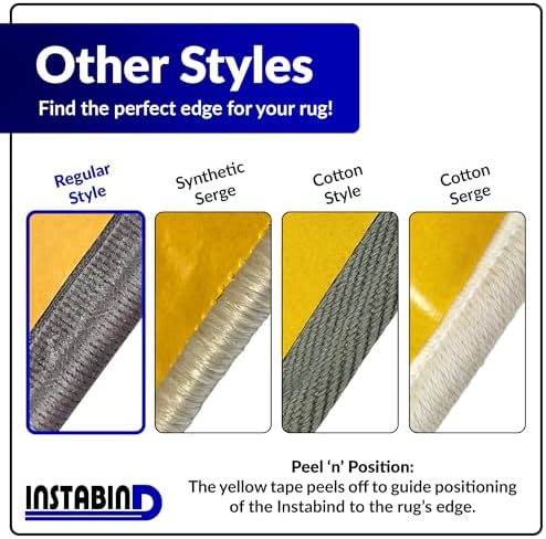 Instabind DIY Carpet Binding Tape - Regular Style Edge Trim - Grey, 54 LFT