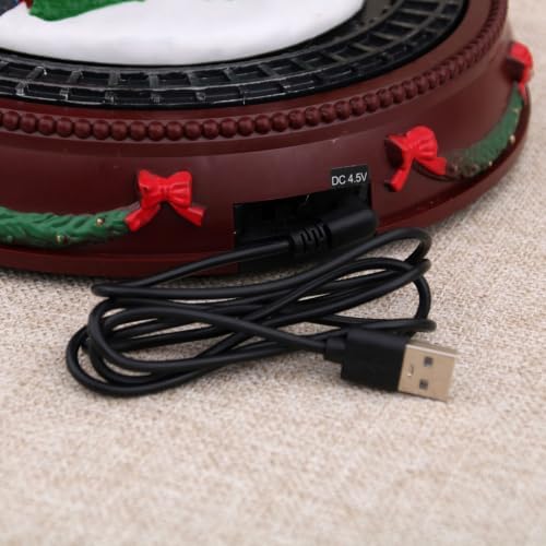 Musical Christmas Tree Display with Warm Lights, USB or Battery Use, Resin Holiday Figure for Desk Shelf Home Styling an