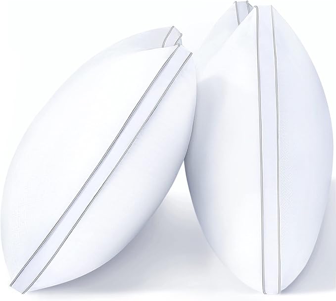 viewstar Bed Pillows Different Sizes Set of 2, Hotel Quality Cooling Down Alternative Gusseted Pillows for Side, Back, or Stomach Sleepers, White, King