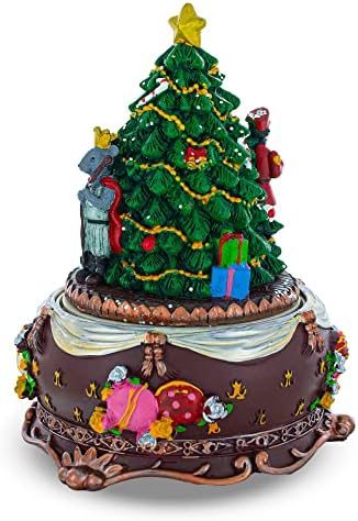 Animated Nutcracker Ballerina Christmas Figurine - Rotating Tree Music Box