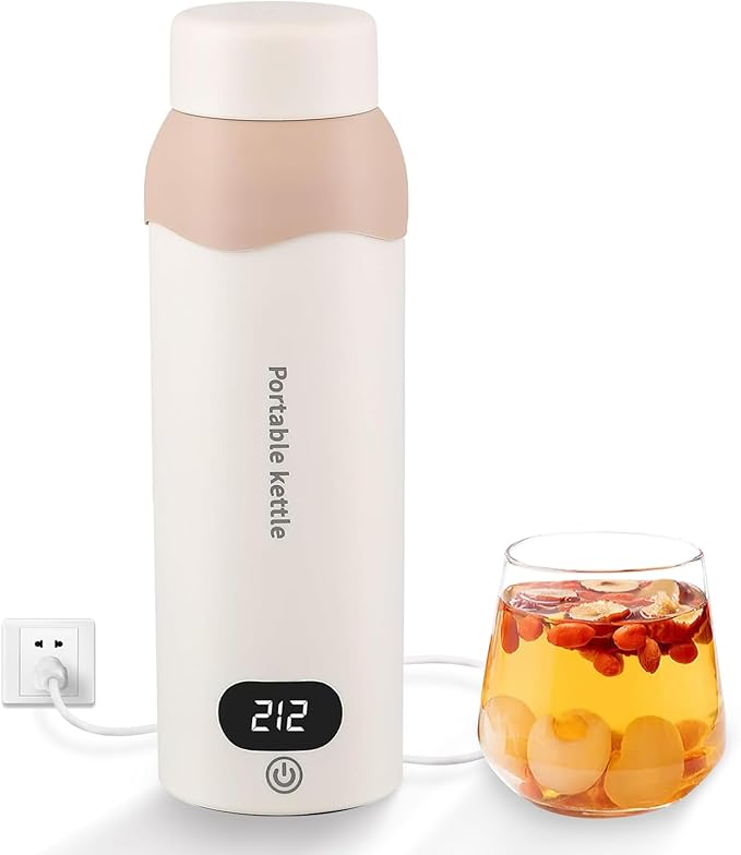 Travel Electric Tea Kettle 316 Stainless Steel, Small Portable Hot Water Kettle with 6 Temperature Control & Automatic Shut Off, 450mL Cute Tea Pot