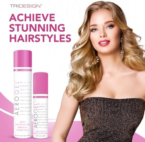 TRIDESIGN Aerogel Strong Hold Volumizing Hair Spray - 3oz & 10.5oz - 2 Pack