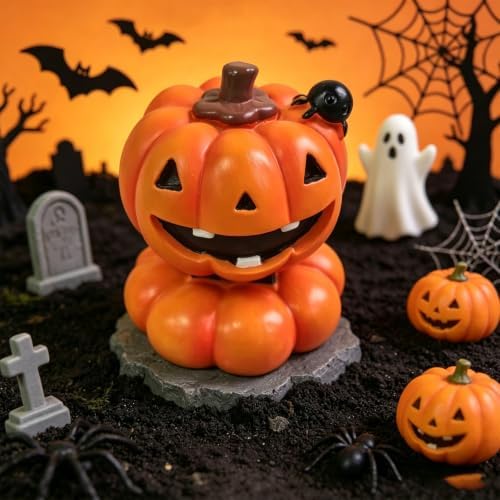 Turning Halloween Desk Decor Resin Figurine Toy Cartoon Tabletop Accent for Shelf Windowsill Coffee Table Party Display Halloween Resin Figurine Desk Accent Tabletop Ornament Shelf Display Room Base