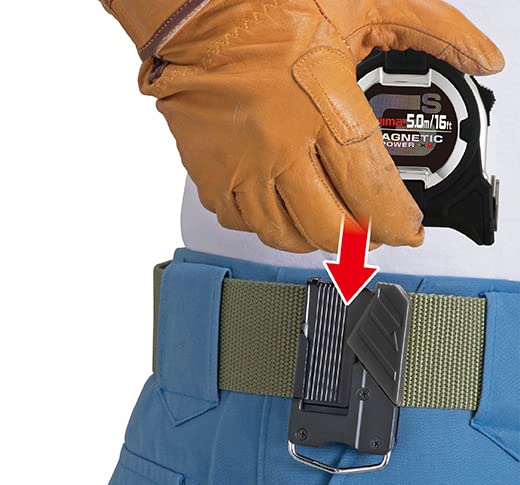 TAJIMA Tape Measure - 16ft/5m x 1in GS-Lock Measuring Tape with Dual Magnetic Power & Compatible Clip - GS-SC16/5MBW
