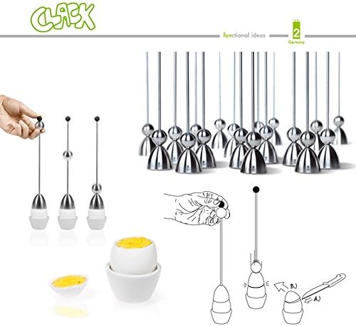 The Original Clack Egg Opener - German Engineered Stainless Steel Egg Topper - Premium Quality Egg Accessories (Wooden Top)