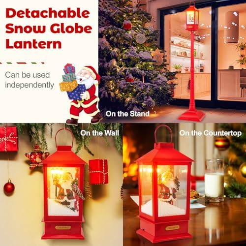 Goplus 61 Inch Musical Christmas Street Lamp, Festive Lamp Post