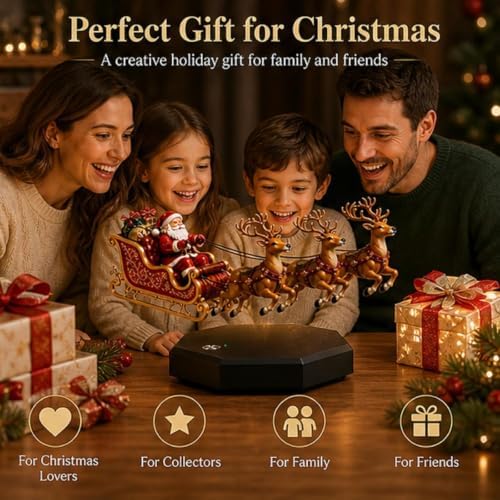 Floating Santa Sleigh, Magnetic Levitation Christmas Decor, Reindeer (1 pc)