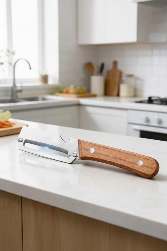 Zero Snag Wooden Peeler, Zero Flex Peeler Vegetable, Multi-functional Vegetable Peelers for Kitchen, With Wooden Handle,Bottle Opener Kitchen Tool for Fruit Veggie Carrot Potato Pumpkin(2pcs)