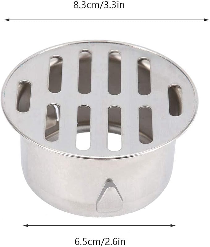 Floor Drain Cover, Stainless Steel Round Anti Blocking Round Grate Cover, Balcony Snap-in Drain Drain Strainers for Bathroom, Kitchen, Washroom, Patios(75 Flat Mouth)