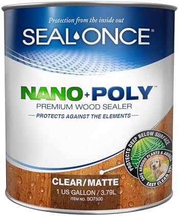 Seal-Once Nano+Poly Wood Sealer and Waterproofer, Clear, 1 Gallon