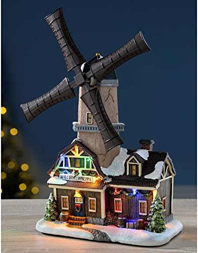 Animated Musical Rotating Windmill Christmas Decoration, 31 Cm - Multi-Colour