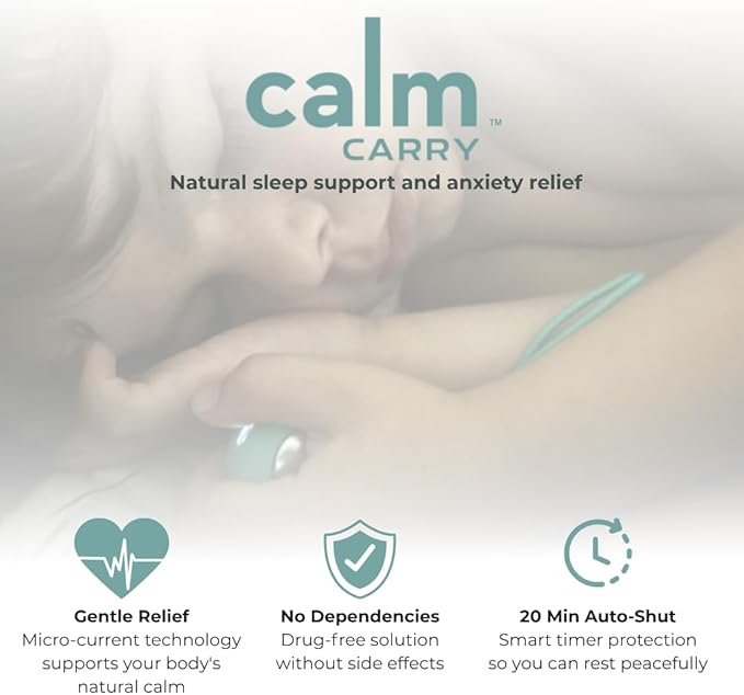 Glowco CalmCarry Sleep Aid Device – Handheld Microcurrent Relaxation Tool, Supports Calm, Focus & Gentle Relief, USB Rechargeable, Portable Wellness Device for Adults & Kids | Gray Calm Carry
